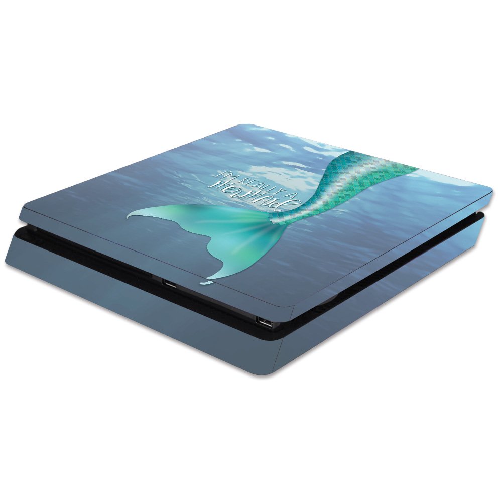 MIGHTY SKINS PS4 Slim Skin - Durable Vinyl Decal Cover, Im Really A Mermaid, Easy to Apply and Remove, Made in The USA