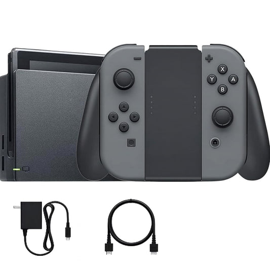 Nintendo Switch with Black and Gray Joy-Con with Dock  High Speed HDMI Cable (Renewed)