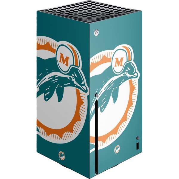 Skinit Decal Gaming Skin Compatible with Xbox Series X Console - Officially Licensed NFL Miami Dolphins Retro Logo Design