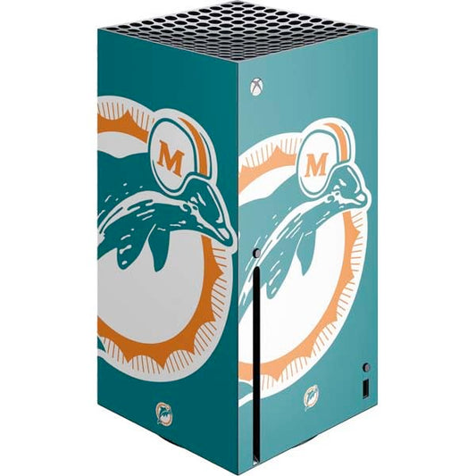 Skinit Decal Gaming Skin Compatible with Xbox Series X Console - Officially Licensed NFL Miami Dolphins Retro Logo Design