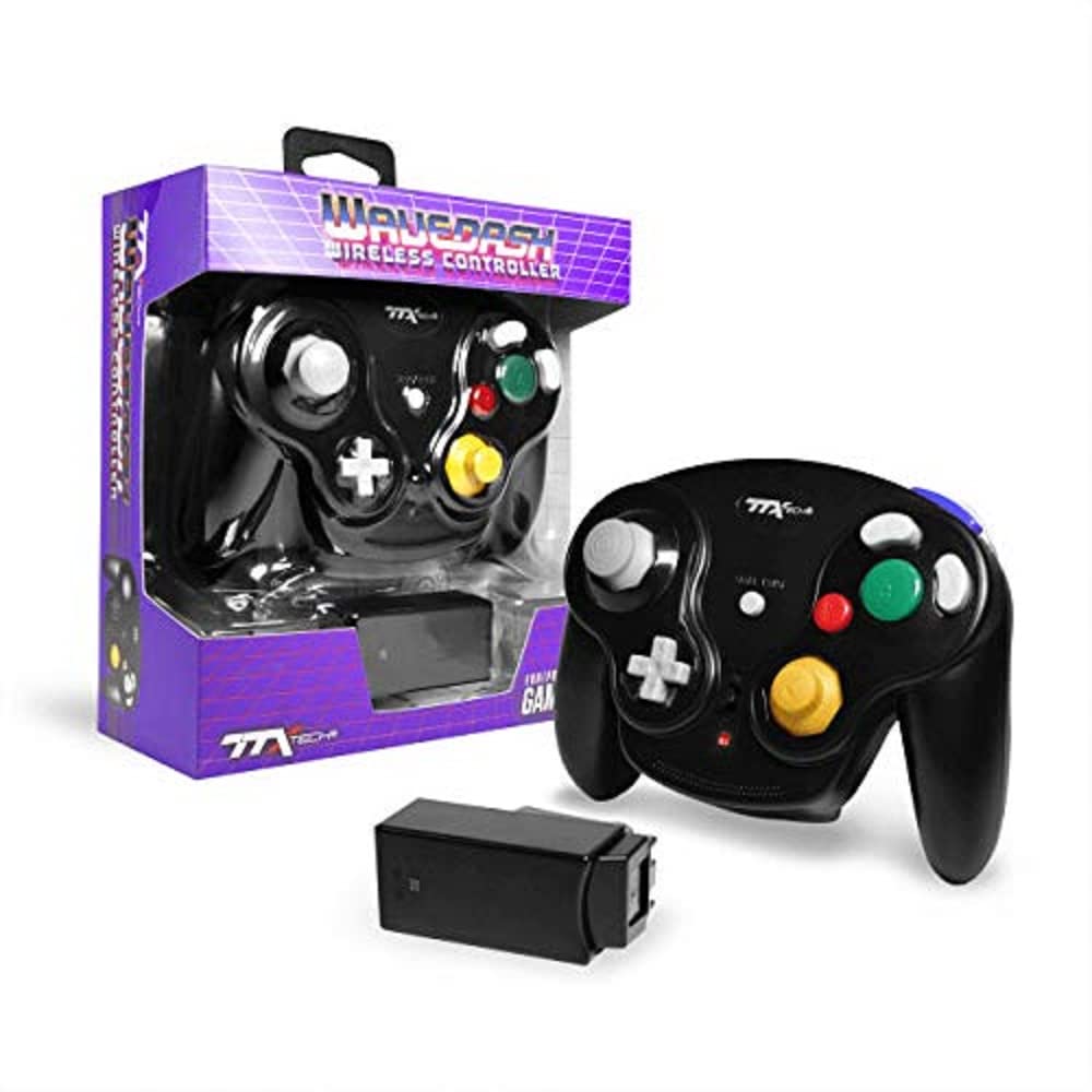 Retro-Bit TTX Gamecube Wavedash Wireless Controller - 2.4 GHz, Black, Compatible with Nintendo Gamecube & Wii, Model RET00167