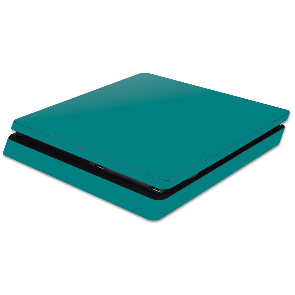 MIGHTY SKINS PS4 Slim Skin - Solid Teal Vinyl Decal Wrap, Durable & Easy to Apply, Model SOPS4SL-Solid Teal