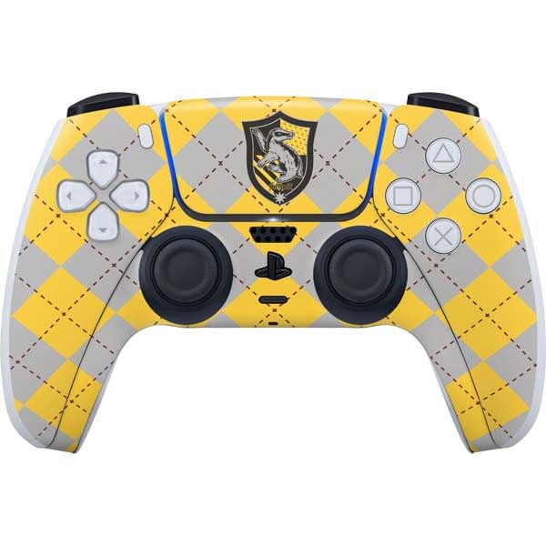 Skinit Decal Gaming Skin Compatible with PS5 Controller - Officially Licensed Wizarding World Harry Potter Hufflepuff Crest Design