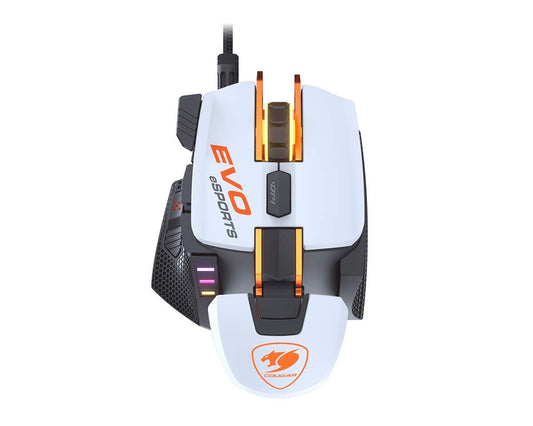 COUGAR 700M EVO Gaming Mouse - 16000 DPI, Adjustable Palm Rest, Weights, Black, Metal