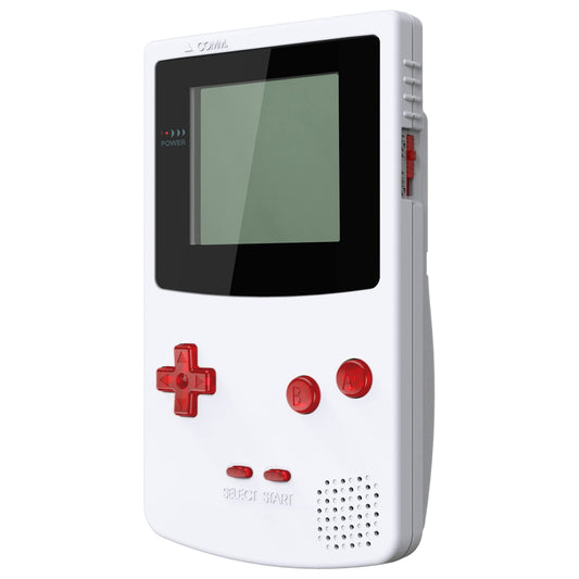 eXtremeRate Clear Red Replacement Full Set Buttons for Gameboy Color GBC - Handheld Game Console NOT Included