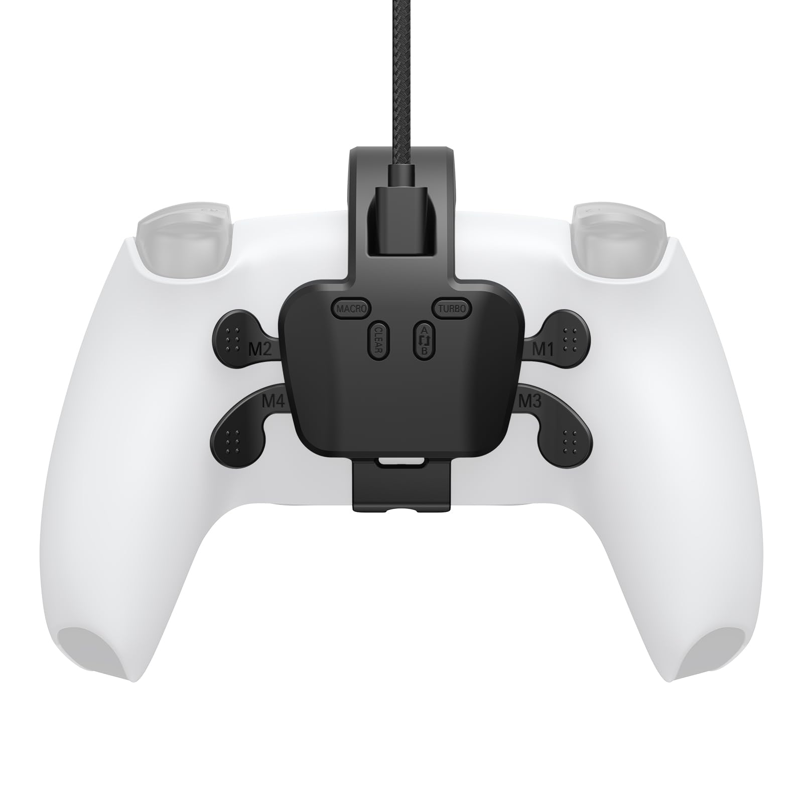 IWGAME PS-5 Paddles Attachment, 4 Programmable Back Buttons, Wired, 7.2FT USB Cable, Compatible with PS-5/PC/Mac, Black