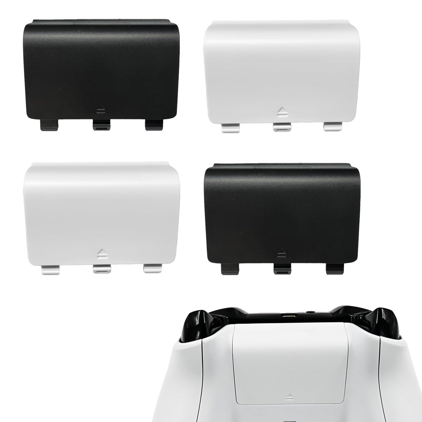 Anglepingping 4 Pack Battery Back Cover for Xbox One Controller Replacement Battery Back Covers for Xbox One Controller[NOT for Xbox Series X/S] Back Shell Covers Repair Part for Xbox One Controllers