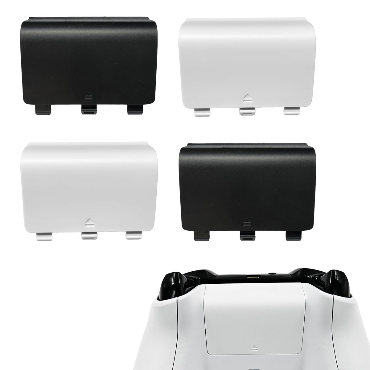 Anglepingping 4 Pack Battery Back Cover for Xbox One Controller Replacement Battery Back Covers for Xbox One Controller[NOT for Xbox Series X/S] Back Shell Covers Repair Part for Xbox One Controllers