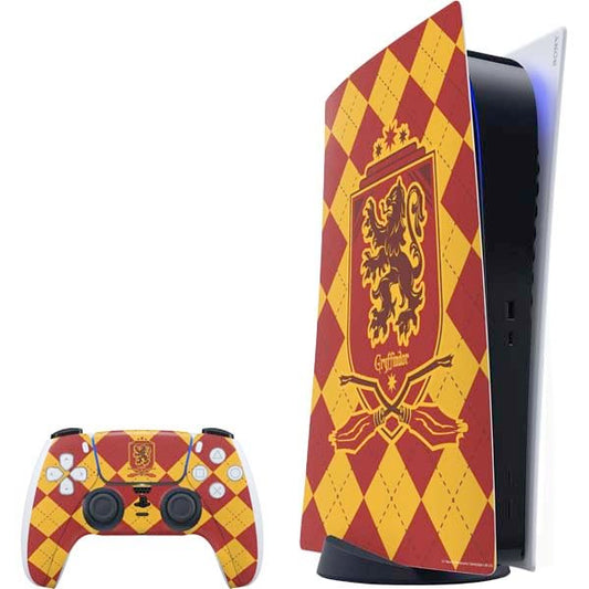 Skinit Decal Gaming Skin Compatible with PS5 Bundle - Officially Licensed Wizarding Worlds Harry Potter Gryffindor Huse Crest Design