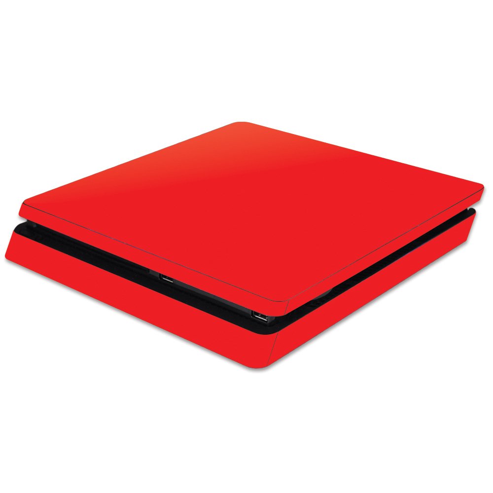 MIGHTY SKINS PS4 Slim Skin - Solid Red Vinyl Decal, 11x2.2x10.4 inches, Easy Application, Protective Cover