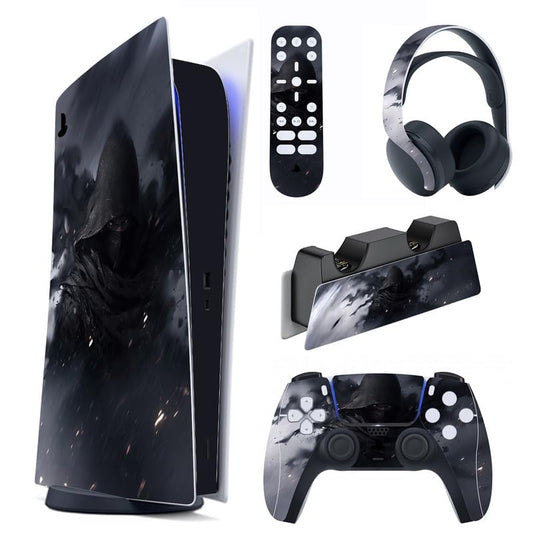 PlayVital Shadow Assassin Full Set Skin Decal for ps5 Console Digital Edition  Sticker Vinyl Decal Cover for ps5 Controller & Charging Station & Headset & Media Remote
