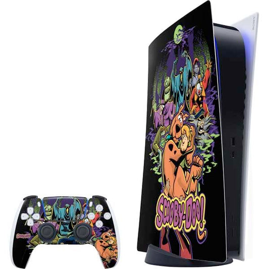Skinit Decal Gaming Skin Compatible with PS5 Bundle - Officially Licensed Scooby Doo vs Monsters Design