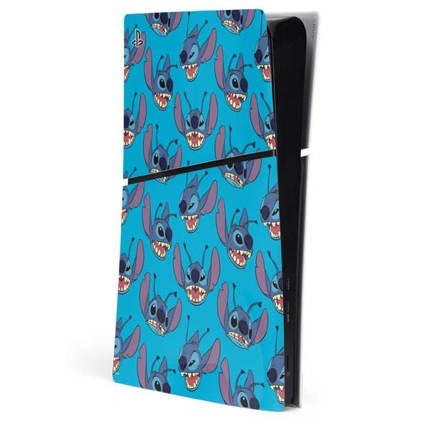 Skinit Decal Gaming Skin Compatible with PS5 Slim Digital Edition Console - Officially Licensed Disney Lilo and Stitch Face Expression Pattern Design