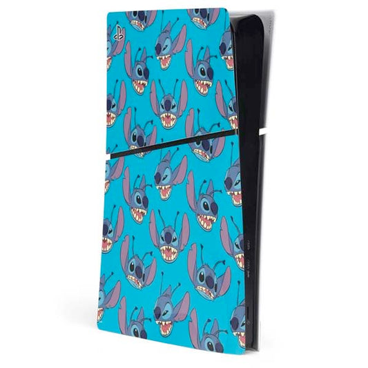 Skinit Decal Gaming Skin Compatible with PS5 Slim Digital Edition Console - Officially Licensed Disney Lilo and Stitch Face Expression Pattern Design