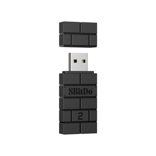 8BitDo Wireless USB Adapter 2 for Switch/Switch 2  Windows PC  Mac & Raspberry Pi  Compatible with Xbox Series X & S Controller  Xbox One Bluetooth Controller  Switch Pro and PS5 Controller (Black)