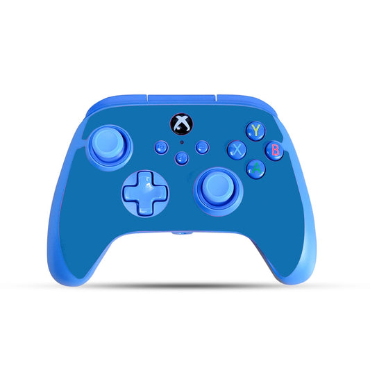 Gaming Skin Compatible with PowerA Xbox Series X|S Enhanced Wired Controller - Solid Blue - fine 3M Vinyl Protective Wrap Decal Cover - Easy to Apply | Crafted in The USA by MightySkins