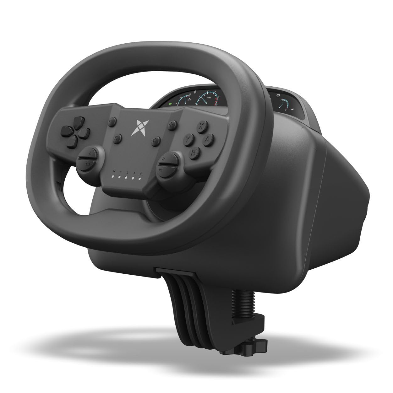 DOYO Gaming Steering Wheel, 270° Wireless Racing Wheel with Dual-Vibration for PS4, PC, Switch - Black, Model KT820D-Pedal