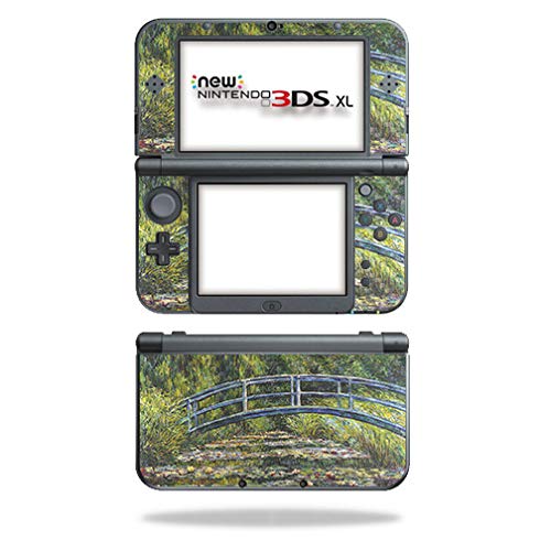 MightySkins Carbon Fiber Skin for Nintendo New 3DS XL (2015) - White Water Lilies | Protective  Durable Textured Carbon Fiber Finish | Easy to Apply  Remove  and Change Styles | Made in The USA