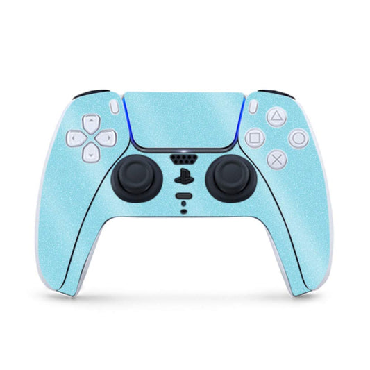 MightySkins Glossy Glitter Gaming Skin for PS5 / PlayStation 5 Controller - Solid Baby Blue | Durable High-Gloss Glitter Finish | Easy to Apply and Change Style | Made in The USA