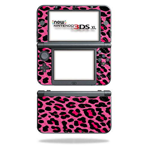 MightySkins Carbon Fiber Skin for Nintendo New 3DS XL (2015) - Pink Leopard | Protective  Durable Textured Carbon Fiber Finish | Easy to Apply  Remove  and Change Styles | Made in The USA