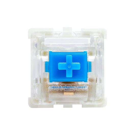 Granvela 66-Pack MX Blue Mechanical Keyboard Switches | 3-Pin | Tactile & Clicky | SMD RGB LED Compatible | White Housing