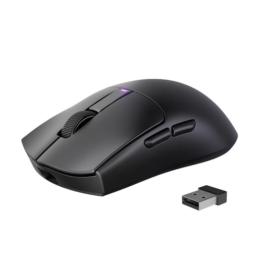 RisoPhy Superlight Wireless Gaming Mouse  62g Dual Macro-Switches Gaming Mouse  3-Mode Wireless/USB-C/Bluetooth Mouse with Adjustable 12000DPI  5 Programmable Buttons Computer Mouse for PC/Mac-Black