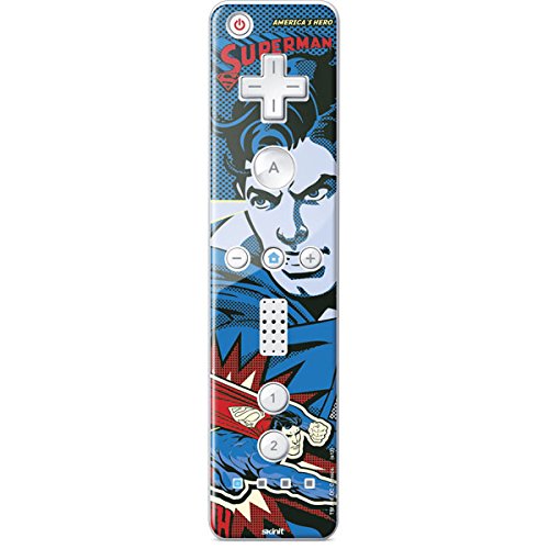 Skinit Decal Gaming Skin Compatible with Wii Remote Controller - Officially Licensed Warner Bros Superman - Americas Hero Design