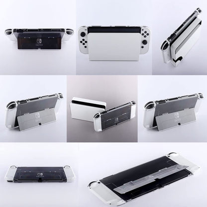GSRYPC Protective Case Cover for Nintendo Switch OLED 2021 - Crystal Clear, 5 in 1 Joy-Con Controller Compatible
