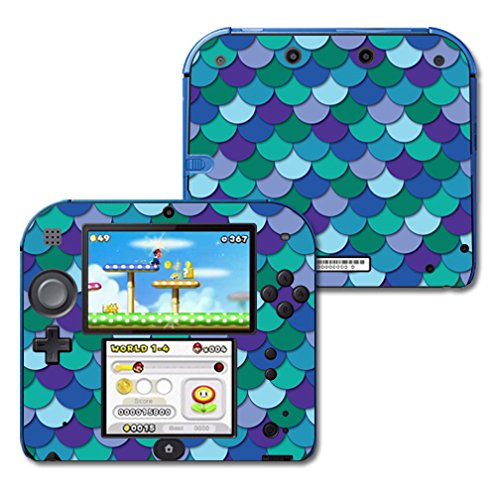 MightySkins Skin Compatible with Nintendo 2DS - Blue Scales | Protective, Durable, and Unique Vinyl Decal wrap Cover | Easy to A