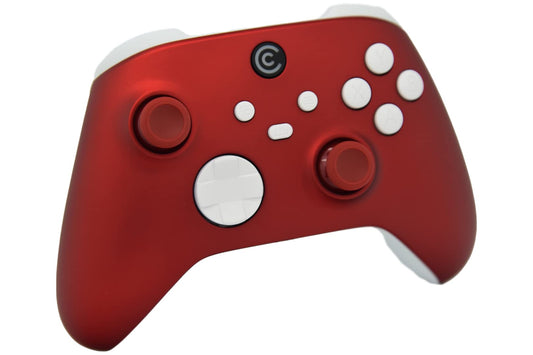 Custom Controllerzz Wireless Controller for PC & Xbox - Red with White Inserts
