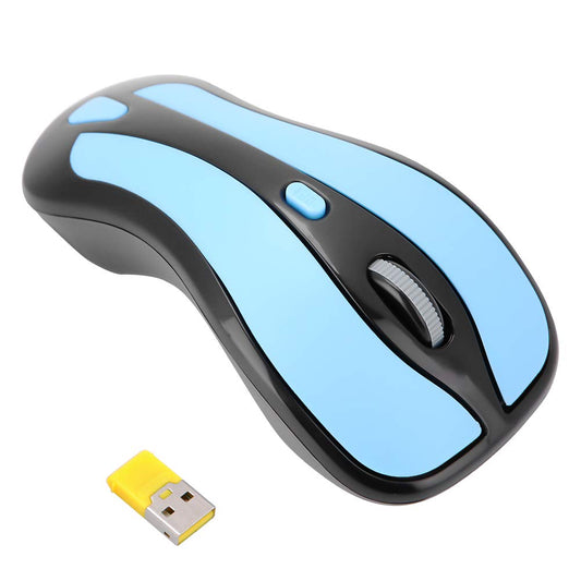 Zerone 2-in -1 Gyration Air Mouse  Mini 2.4G Gyro Mouse Maximum 1600 DPI Optical Mice with USB Nano Receiver for PC Laptop Smart TV/Box(Blue+Black)