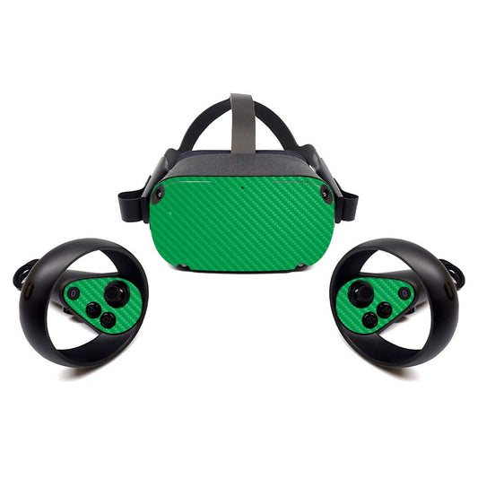 MightySkins Carbon Fiber Skin for Oculus Quest - Green | Protective  Durable Textured Carbon Fiber Finish | Easy to Apply  Remove  and Change Styles | Made in The USA  Model: CF-OCQU-Solid Green
