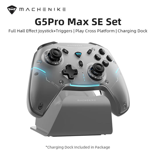 Machenike G5PRO Max SE 1000HZ Wireless Gaming Controller for NS/PC/iOS/Android with Charging Dock PC Controller Hall Effect Joystick&Triggers/Gyroscope RGB Backlight