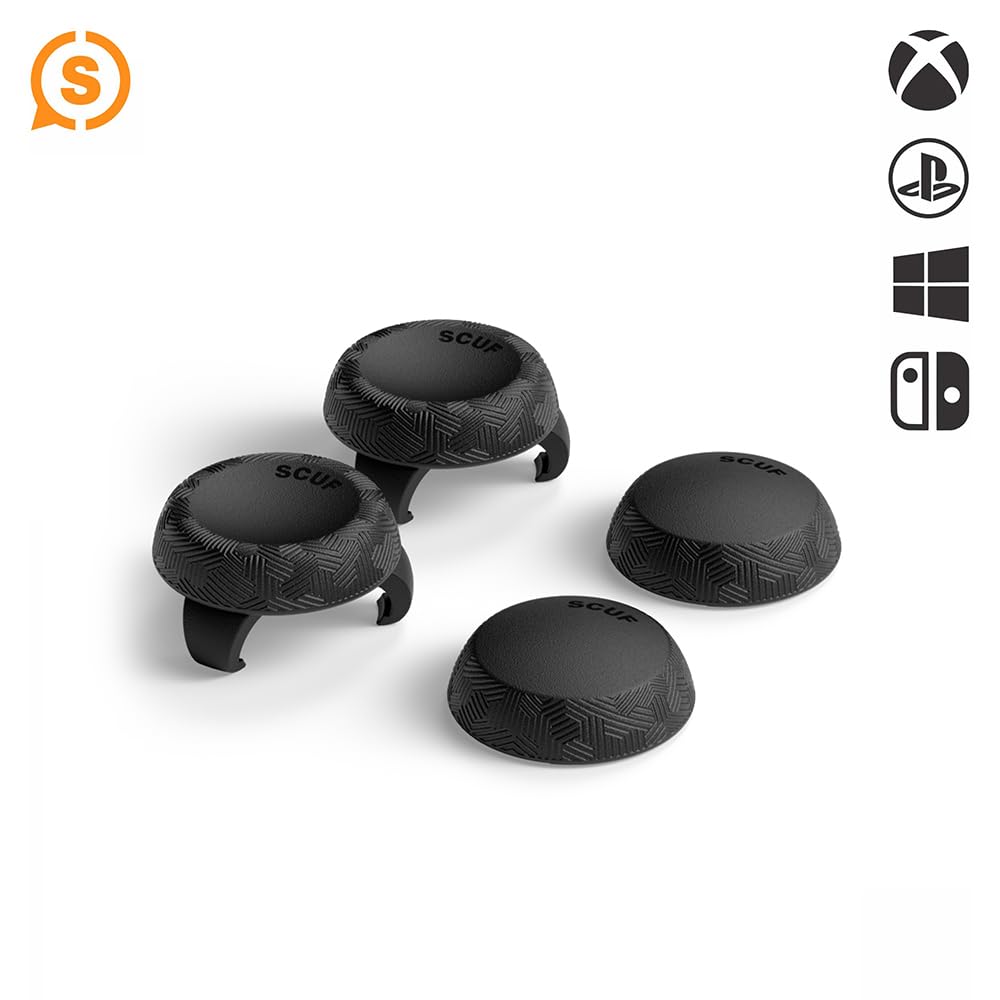 SCUF Universal Thumbstick Grips - 4 Pack - Black - Compatible with Xbox, PS4, PS5, Nintendo Switch - Model 902-601-04-001-NA