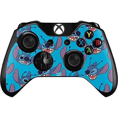 Skinit Decal Gaming Skin Compatible with Xbox One Controller - Officially Licensed Disney Lilo and Stitch Face Expression Pattern Design