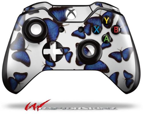WraptorSkinz Decal Style Vinyl Skin Wrap compatible with XBOX One Original Wireless Controller Butterflies Blue - (CONTROLLER NO