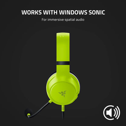 Razer Kaira X Wired Headset - Triforce 50mm Drivers, HyperClear Mic, Lime, Model RZ04-03970600-R3U1 - Compatible with Xbox & PC