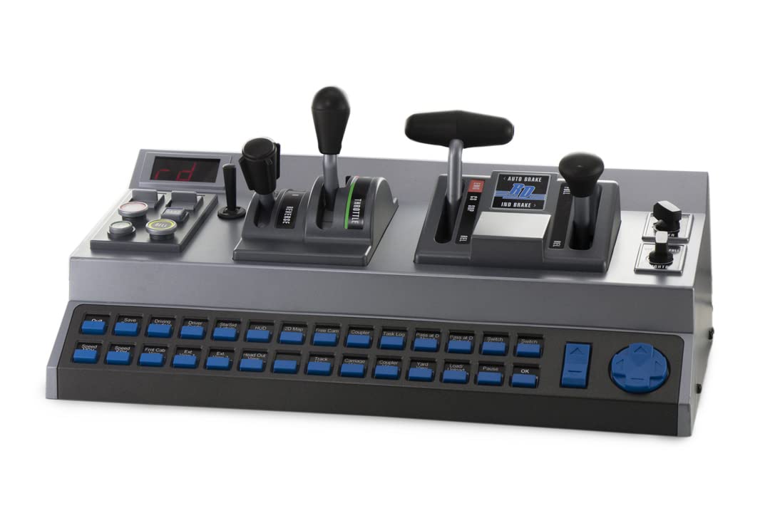 RailDriver USB Desktop Train Cab Controller - Realistic Throttle, Brake, and Switch Controls - Dark Gray - Model RD-91-MDT