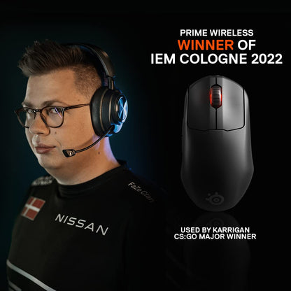 SteelSeries Wireless FPS Gaming Mouse - Ultra Lightweight, 18K CPI Sensor, Black, Model 62593, Programmable with Magnetic Optical Switches