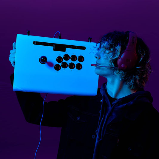 PDP Victrix Pro FS ESports Fight Stick for PS4/PS5/PC, Purple, Durable Aluminum, Sanwa Buttons, Ergonomic, Model 052-008-PR