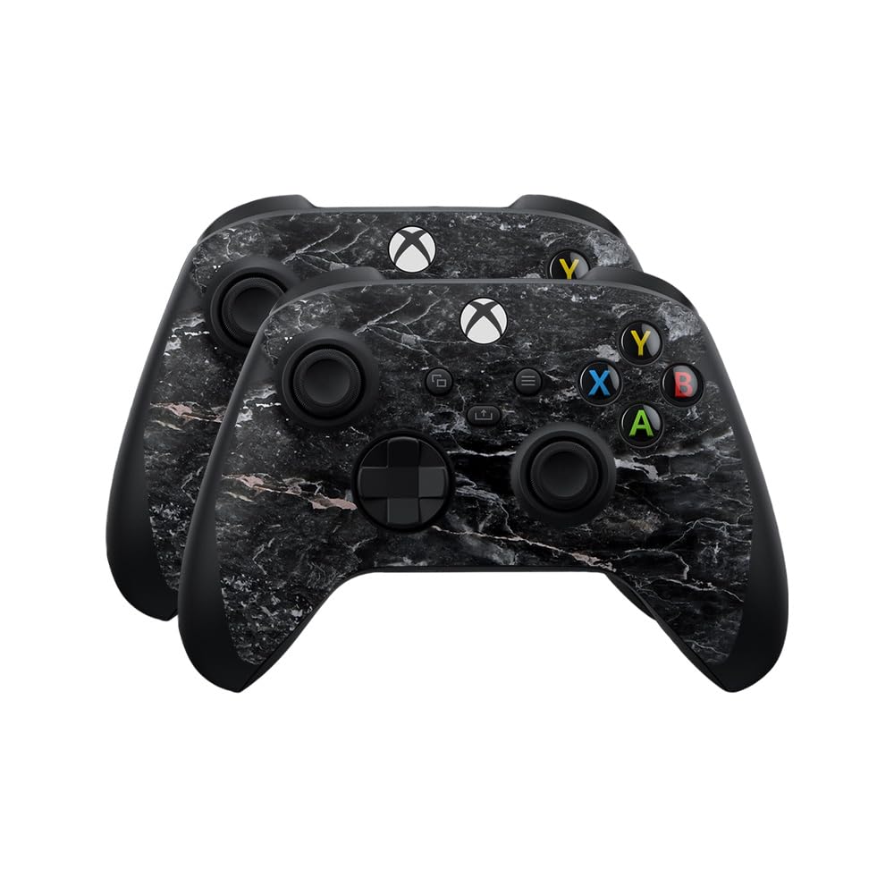 Skin Compatible with Microsoft Xbox Series X|S Controller (2 Pack) - Onyx Marble - Premium 3M Vinyl Protective Wrap Decal Cover - Easy to Apply | Crafted in The USA by MightySkins