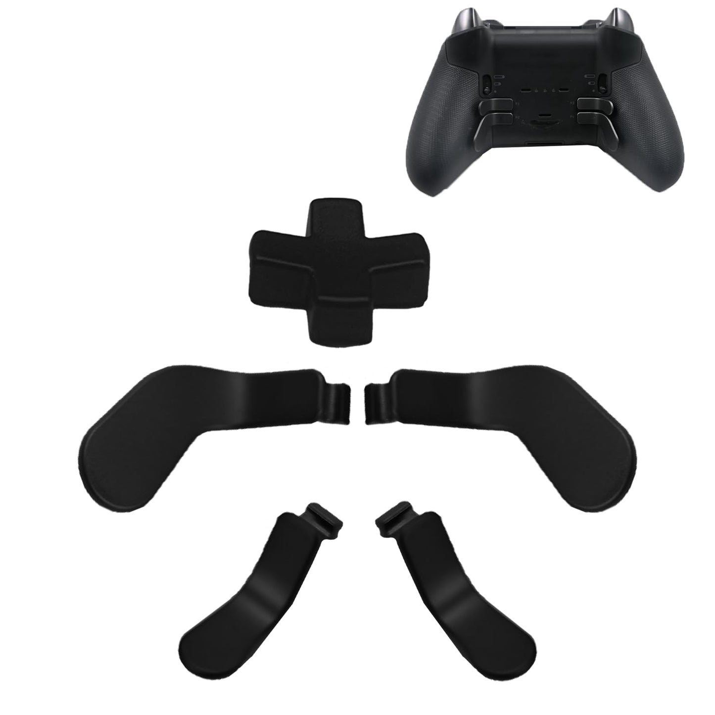 5 Pcs Elite Core Controller Paddles for Xbox Elite Series 2  Stainless Steel Paddles Replacement Parts Accessories with 1 D Pad for Xbox Elite Series 2 Core Controller(Black)
