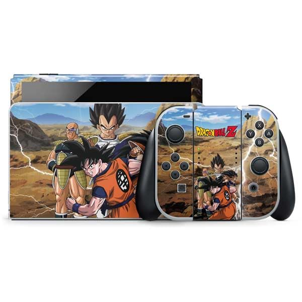 Skinit Decal Gaming Skin Compatible with Nintendo Switch OLED (2021) - Officially Licensed Dragon Ball Z Goku Versus Saiyans Design
