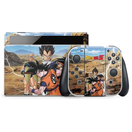 Skinit Decal Gaming Skin Compatible with Nintendo Switch OLED (2021) - Officially Licensed Dragon Ball Z Goku Versus Saiyans Design