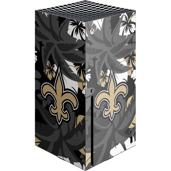 Skinit Decal Gaming Skin Compatible with Xbox Series X Console - Officially Licensed NFL New Orleans Saints Tropical Print Design