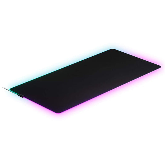 SteelSeries QcK Prism RGB Gaming Mouse Pad - 3XL Cloth - Classic Black - Optimized for Gaming Sensors - Model 63512