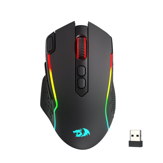 Redragon M810 PRO Wireless Gaming Mouse, 12000 DPI, RGB, 8 Macro Buttons, Black