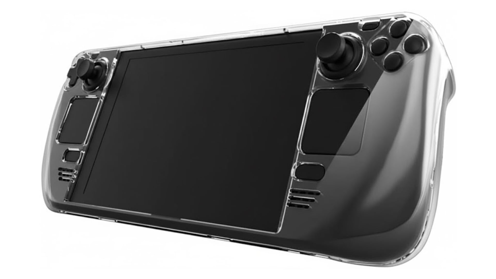 KUJOBUY Steam Deck Case Cover - TPU Protective Crystal Clear, Anti-Slip, Lightweight, 11.8x4.9x1.5, Ergonomic Grip