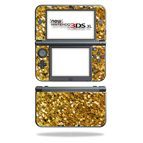 MightySkins Carbon Fiber Skin for Nintendo New 3DS XL (2015) - Gold Chips | Protective  Durable Textured Carbon Fiber Finish | Easy to Apply  Remove  and Change Styles | Made in The USA