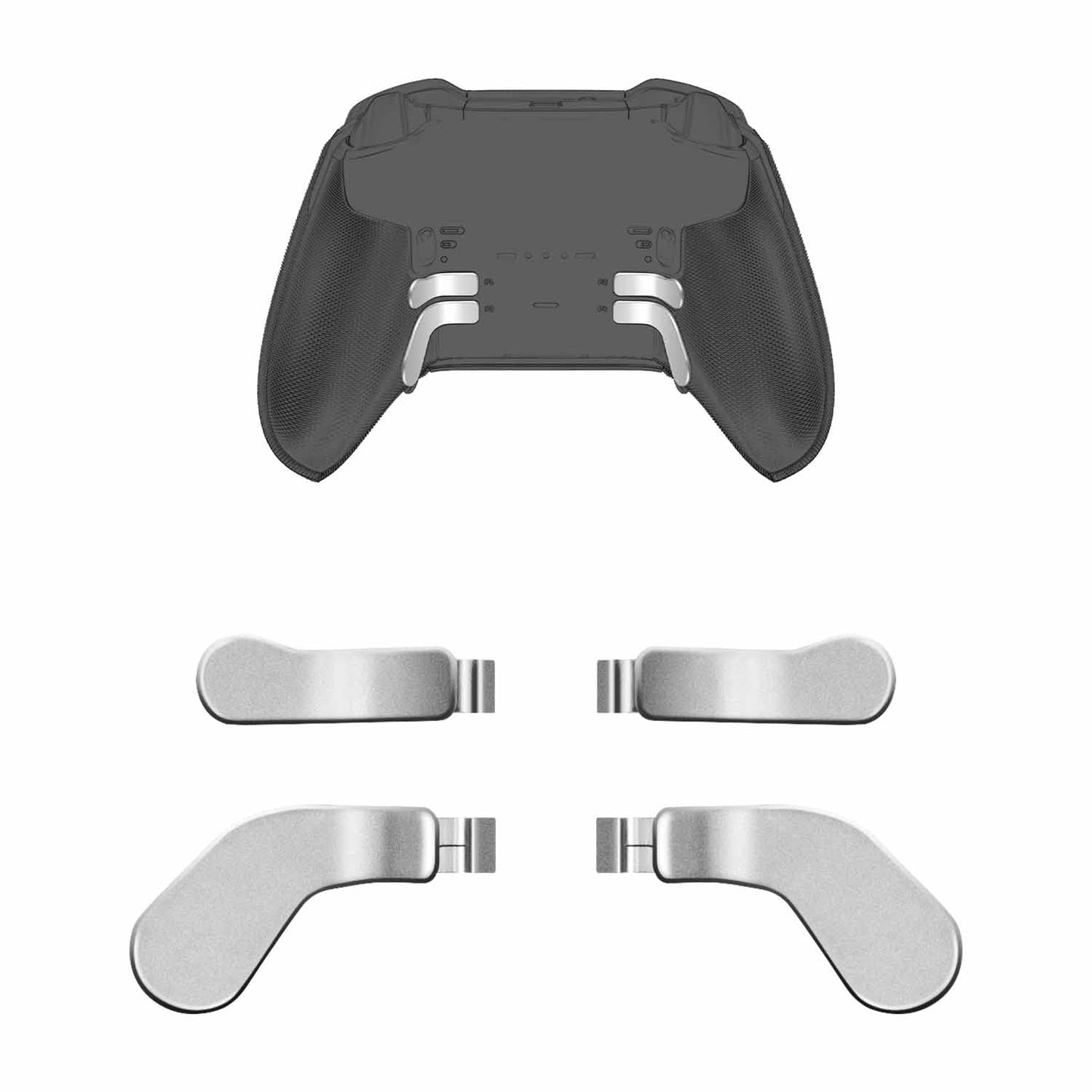 Mcbazel Metal Stainless Steel Paddles Trigger for Xbox Elite/Elite 2  Replacement Parts Accessories Metal Paddles Compatible with Xbox Elite/Elite 2 Controller - 4 Pcs (Silver)